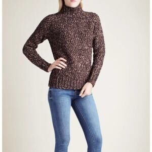 Kensie‎ Wool Blend Twisted Boucle Sweater Size Small in Brown Pullover Style